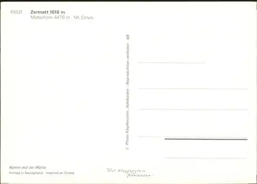 Zermatt VS Zermatt Matterhorn * / Zermatt /Bz. Visp