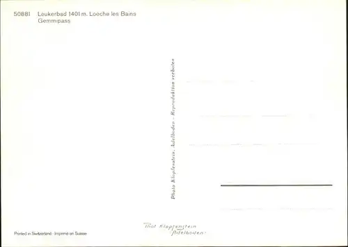 Leukerbad Leukerbad Gemmipass * / Loeche-les-Bains /Bz. Leuk