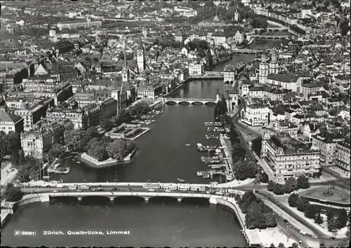 Zuerich Zuerich Fliegeraufnahme Qualbruecke Limmat * / Zuerich /Bz. Zuerich City