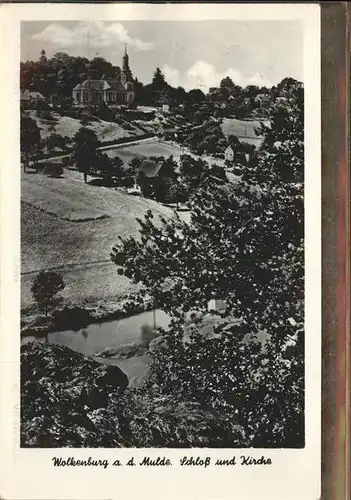 Wolkenburg-Kaufungen Schloss mit Kirche / Limbach-Oberfrohna /Zwickau LKR