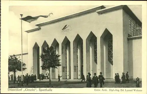 Ausstellung Gesolei Duesseldorf 1926 Sporthalle Entw. Arch. Dipl. ing. Ed Lyonel Wehner Kat. Duesseldorf