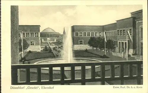 Ausstellung Gesolei Duesseldorf 1926 Ehrenhof Fontaene Springbrunnen Kat. Duesseldorf