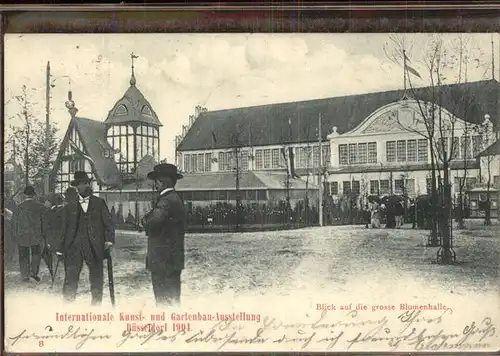 Ausstellung Kunst Gartenbau Duesseldorf 1904  grosse Blumenhalle
