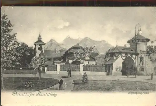 Ausstellung Kunst Gartenbau Duesseldorf 1904  Alpenpanorama