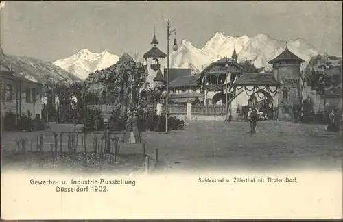 Ausstellung Industrie Gewerbe Kunst Duesseldorf 1902  Suldenthal Zillerthal Tiroler Dorf