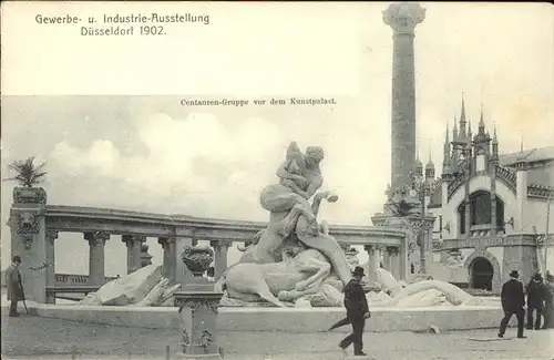Ausstellung Industrie Gewerbe Kunst Duesseldorf 1902  Centauren Gruppe Kunstpalast