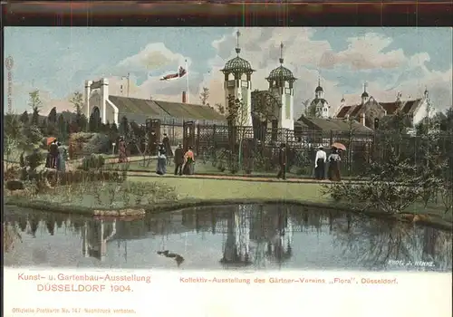 Ausstellung Kunst Gartenbau Duesseldorf 1904  Kollektiv Ausstellung Gaertner Verein Flora