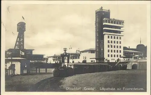 Ausstellung Gesolei Duesseldorf 1926 Liliputhbahn Feuerwehrturm Kat. Duesseldorf