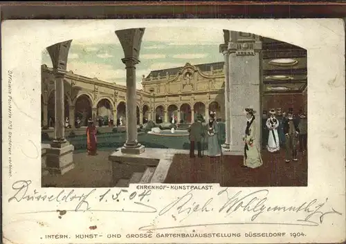 Ausstellung Kunst Gartenbau Duesseldorf 1904  Ehrenhof Kunstpalast