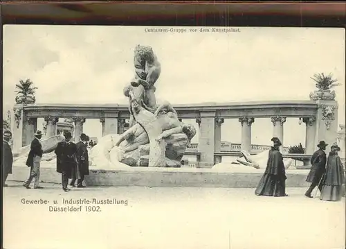 Ausstellung Industrie Gewerbe Kunst Duesseldorf 1902  Centauren Gruppe Kunstpalast