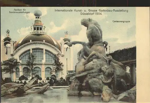 Ausstellung Kunst Gartenbau Duesseldorf 1904  Centaurengruppe Pavillion Sonderausstellungen