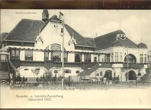 Ausstellung Industrie Gewerbe Kunst Duesseldorf 1902  Hauptweinrestaurant