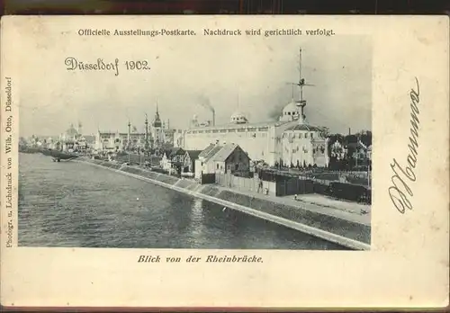 Ausstellung Industrie Gewerbe Kunst Duesseldorf 1902  Rheinbruecke