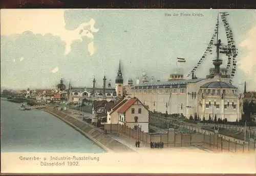 Ausstellung Industrie Gewerbe Kunst Duesseldorf 1902  Bau der Firma Krupp