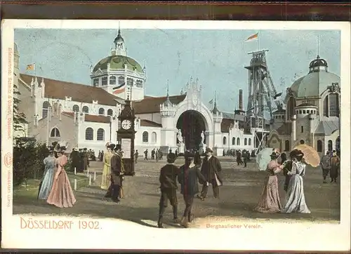 Ausstellung Industrie Gewerbe Kunst Duesseldorf 1902  Bergbaulicher Verein Fahnen