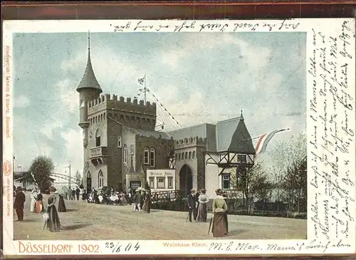 Ausstellung Industrie Gewerbe Kunst Duesseldorf 1902  Weinhaus Klein