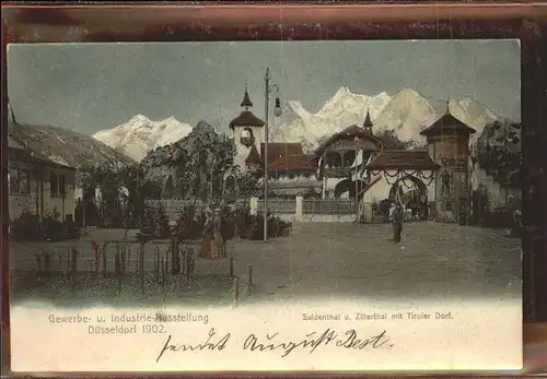 Ausstellung Industrie Gewerbe Kunst Duesseldorf 1902  Suldenthal Zillerthal Tiroler Dorf