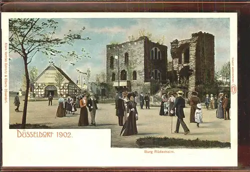 Ausstellung Industrie Gewerbe Kunst Duesseldorf 1902  Burg Ruedesheim