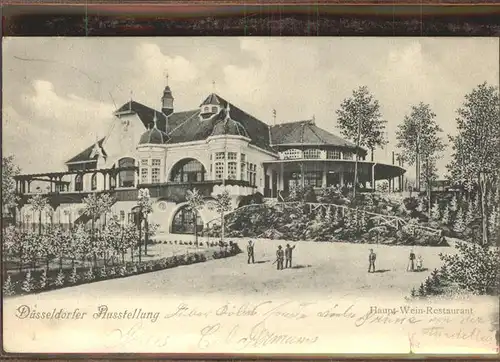 Ausstellung Industrie Gewerbe Kunst Duesseldorf 1902  Haupt Wein Restaurant