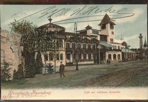 Ausstellung Industrie Gewerbe Kunst Duesseldorf 1902  Cafe zur schoenen Aussicht