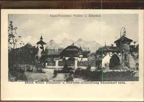 Ausstellung Industrie Gewerbe Kunst Duesseldorf 1902  Alpen Panorama Sulden  Zillerthal