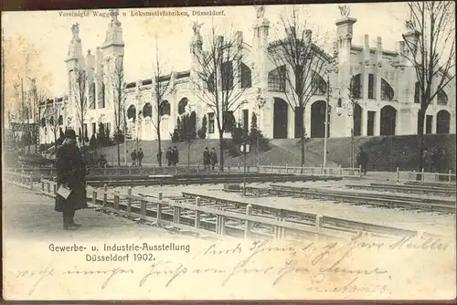 Ausstellung Industrie Gewerbe Kunst Duesseldorf 1902  Waggon Lokomotivfabriken Duesseldorf