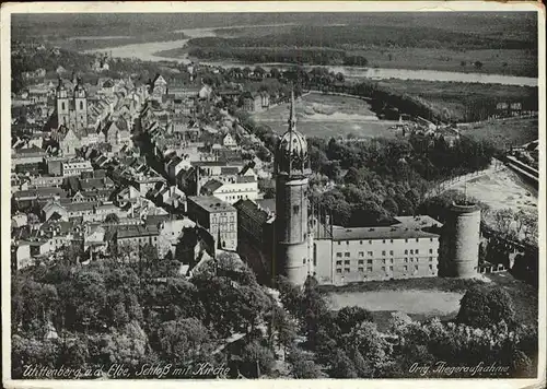 Wittenberg Oberhausen Fliegeraufnahme Schloss mit Kirche