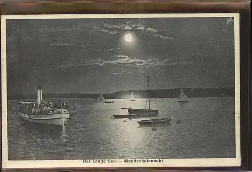 Koepenick Langer See Segelboot Mondscheinnacht / Berlin /Berlin Stadtkreis