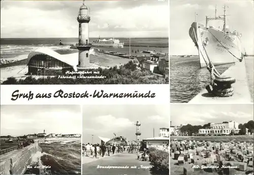 Rostock Warnemuende Faehrschiff Warnemuende u.HO Gaststaette Kurhaus Kat. Rostock