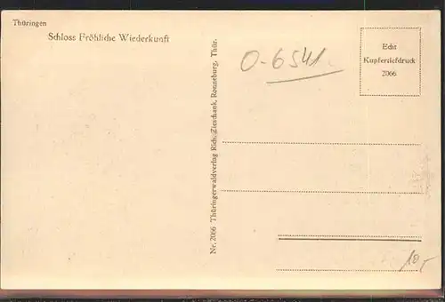 Wolfersdorf Trockenborn-Wolfersdorf Schloss Froehliche Wiederkunft / Trockenborn-Wolfersdorf /Saale-Holzland-Kreis LKR