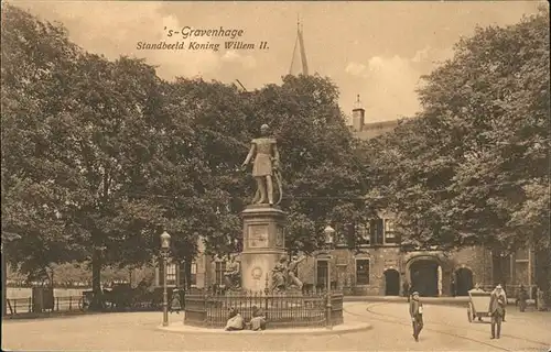 Gravenhage Standbeeld Koning Willem II. Denkmal Kat. Niederlande