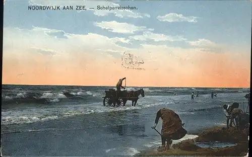 Noordwijk aan Zee  Sohelpenvisschen Pferdekutsche Strand Kat. Noordwijk