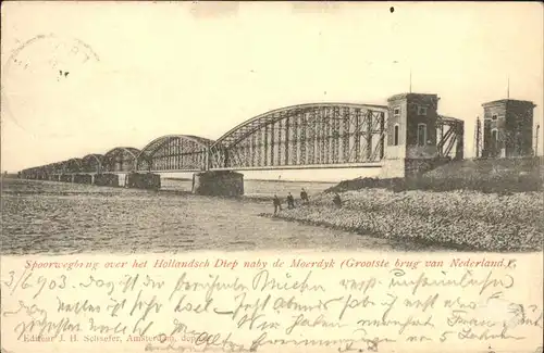 Niederlande Spoorwegbrug Hollandsch Diep Kat. Niederlande