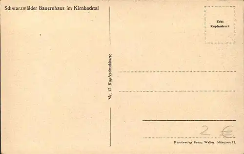 Kirnbachtal Schwarzwaelder Bauernhaus Kat. Wolfach