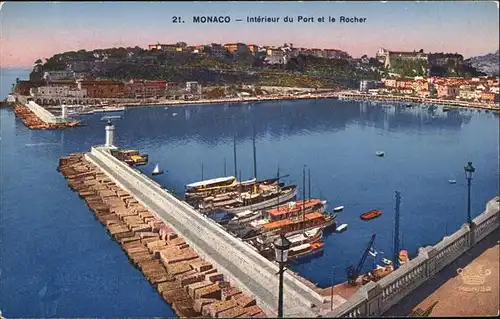 Monaco Interieur du Port le Rocher Kat. Monaco