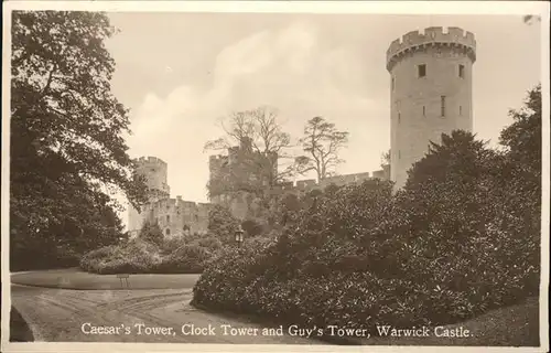 Warwick Castle Caesar s Tower Clock Tower Guy s Tower Kat. Grossbritannien