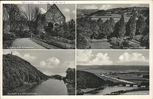 Wittbraeucke Kindergenesungsheim Blick vom Kinderheim Ruhr Hohensyburg Ruhrtal 