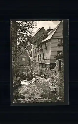 Monschau Montjoie Alte Haeuser am Laufenbach