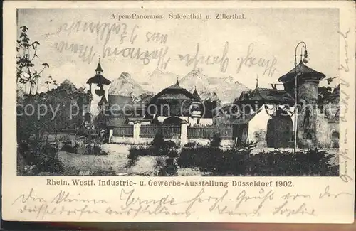 Ausstellung Industrie Gewerbe Kunst Duesseldorf 1902  Alpen Panorama Suldenthal Zillerthal Kat. Duesseldorf