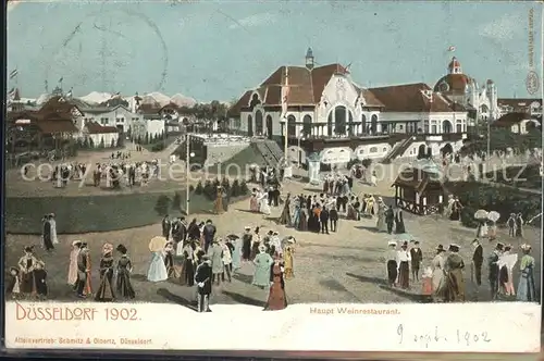 Ausstellung Industrie Gewerbe Kunst Duesseldorf 1902  Haupt Weinrestaurant Kat. Duesseldorf