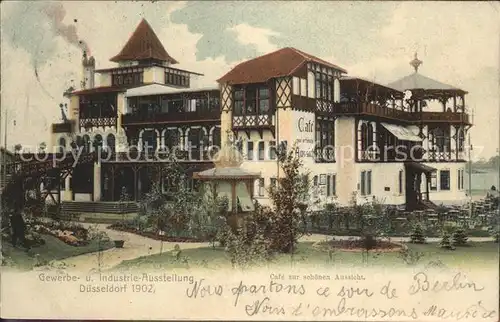 Ausstellung Industrie Gewerbe Kunst Duesseldorf 1902  Cafe zur schoenen Aussicht Kat. Duesseldorf