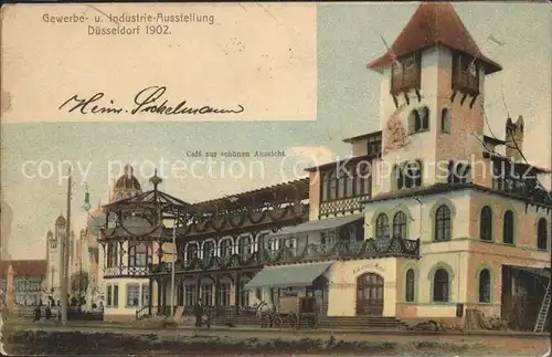 Ausstellung Industrie Gewerbe Kunst Duesseldorf 1902  Cafe zur schoenen Aussicht Kat. Duesseldorf
