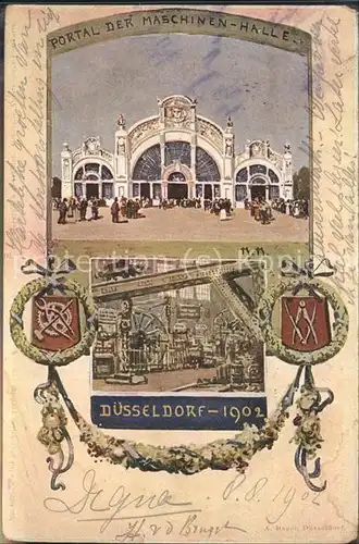 Ausstellung Industrie Gewerbe Kunst Duesseldorf 1902  Portal Maschinenhalle Kat. Duesseldorf