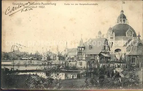Ausstellung Industrie Gewerbe Kunst Duesseldorf 1902  Partie von der Hauptindustriehalle Kat. Duesseldorf