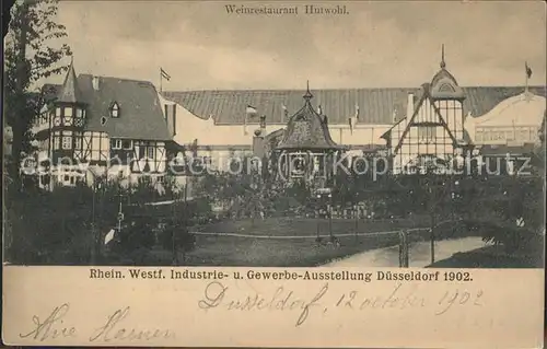 Ausstellung Industrie Gewerbe Kunst Duesseldorf 1902  Weinrestaurant Hutwohl Kat. Duesseldorf