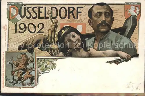 Ausstellung Industrie Gewerbe Kunst Duesseldorf 1902  Schmied  Kat. Duesseldorf