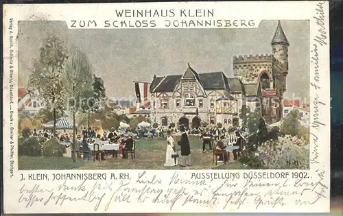 Ausstellung Industrie Gewerbe Kunst Duesseldorf 1902  Weinhaus Klein Zum Schloss Johannisberg Kat. Duesseldorf