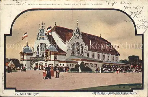 Ausstellung Industrie Gewerbe Kunst Duesseldorf 1902  Festhalle Hauptbierrestaurant Kat. Duesseldorf