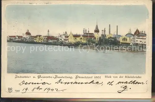 Ausstellung Industrie Gewerbe Kunst Duesseldorf 1902  Rheinbruecke Kat. Duesseldorf