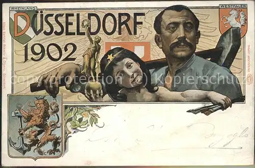 Ausstellung Industrie Gewerbe Kunst Duesseldorf 1902  Schmied  Kat. Duesseldorf